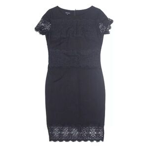 Escada Black Lace Knee Length Sheath Dress